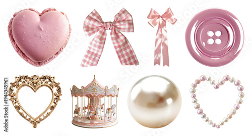 PNG Pink whimsical decorative elements on transparent background