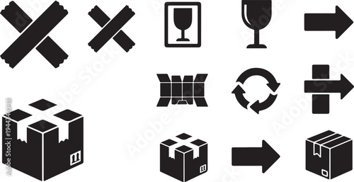 Logistics and shipping icons for business and transportation needs