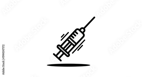 Medical Syringe Icon with Motion Blur Effect, Healthcare and Medicine Concept