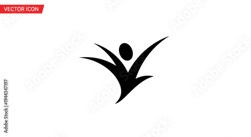 Black silhouette of a jumping person.