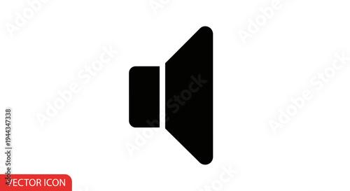 Black speaker icon on white background.