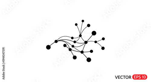 Black vector network connections graphic illustration.