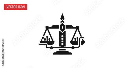 Black vector scale icon design element.