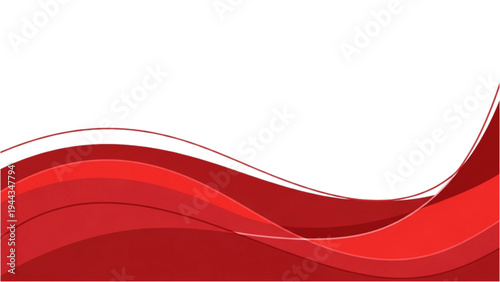 Vibrant red wavy lines form an abstract graphic design element on white