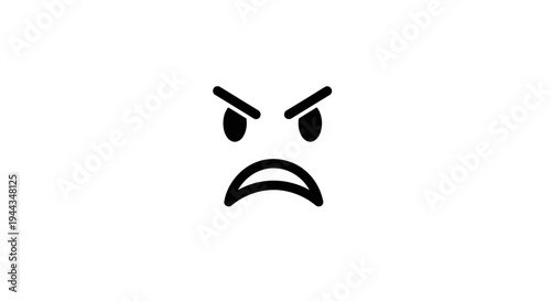 Angry Face Emoji Icon, Expressing Frustration and Displeasure