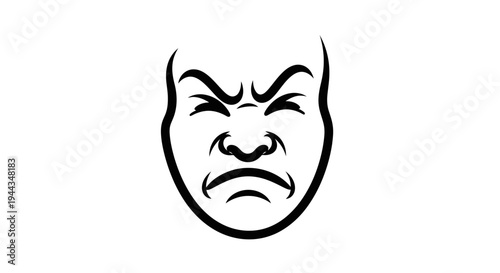 Angry Face Icon, Negative Emotion, Displeasure, Frustration, Anger, Grumpy Expression