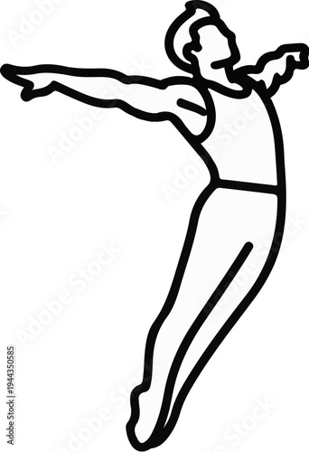 Athletic person in a dynamic pose with arms extended