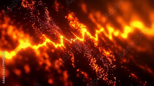Dynamic Lava-like Orange and Red Abstract Wave Motion