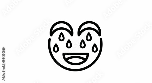 Face Laughing Crying Emoji Icon, Tears of Joy, Happiness, Laughter, Funny, Emotion, Expression