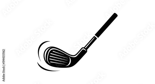 Golf Club Swing Motion Icon Black Silhouette
