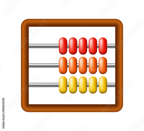 Abacus 3d icon. Vector icon isolated on white background.