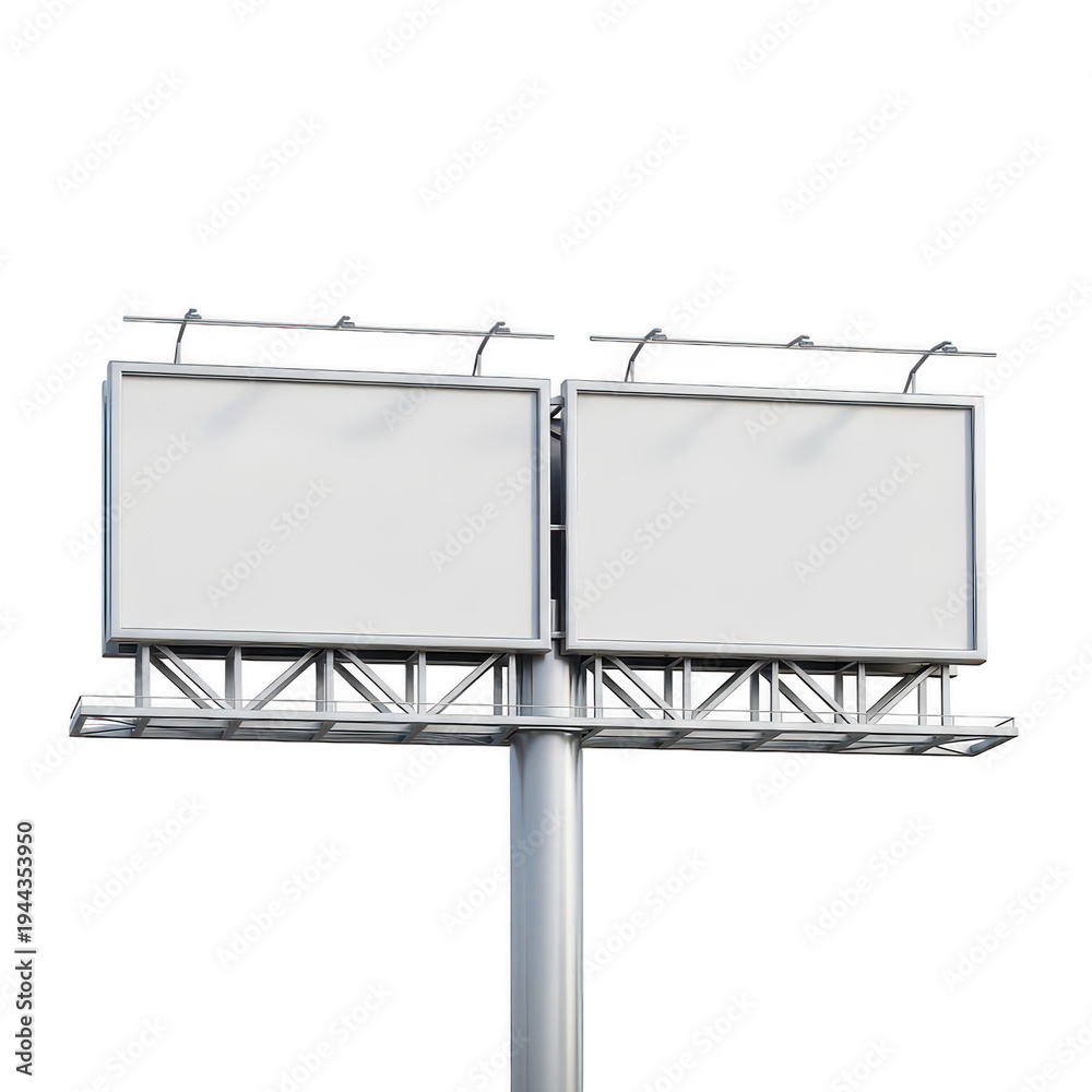 Obraz premium Modern highway billboard with digital display panels and lighting fixtures