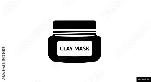 Clay Mask Jar Icon, Skincare Product, Beauty Treatment, Cosmetic Container, Simple Vector Graphic