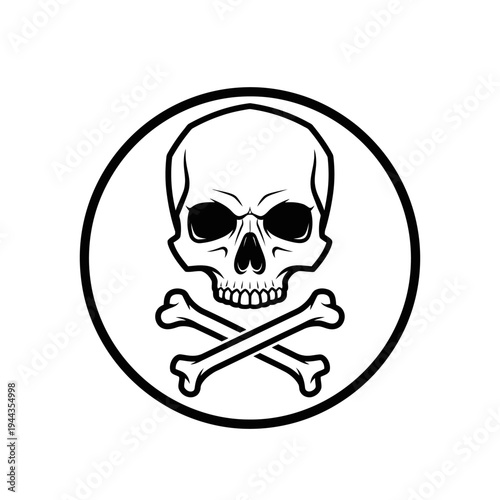 Skull and crossbones warning symbol icon.