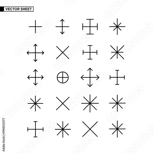 Black and white directional arrow symbols.