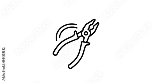 Pliers Icon, Hand Tool, Repair and Construction Symbol, Vector Illustration