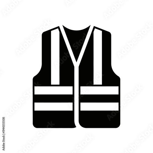 Black and white safety reflective vest.