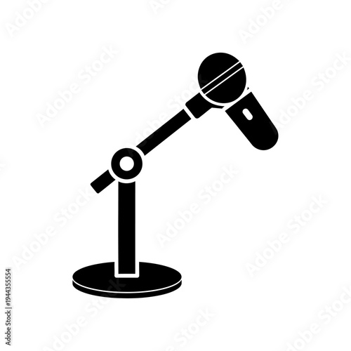 Black microphone on a stand.