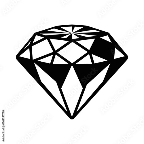 Black Diamond Gemstone Icon Graphic.