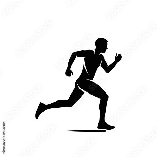 Man Running Silhouette in Motion.