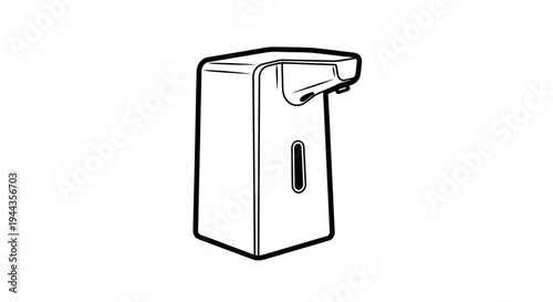 Modern Automatic Soap Dispenser, Line Art Icon for Hygiene and Cleanliness