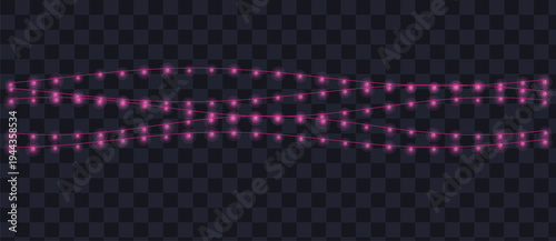 Vibrant pink string lights illuminate with a soft glow creating a cheerful mood for any party