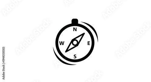 Compass Icon, Navigation Tool, Directional Symbol, Travel and Adventure Concept