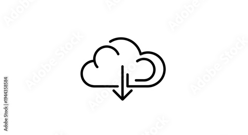 Cloud Download Icon Vector Graphic