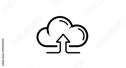 Cloud Upload Icon: Digital Data Transfer and Cloud Computing Concept