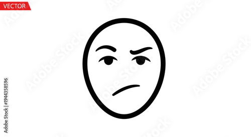 Confused Face Emoji Icon Vector Illustration - Skeptical Expression