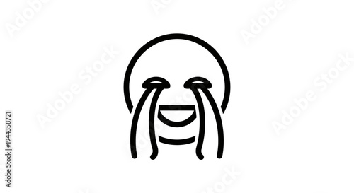 Crying Laughing Emoji Icon - Tears of Joy, Happiness, Laughter, Emotion