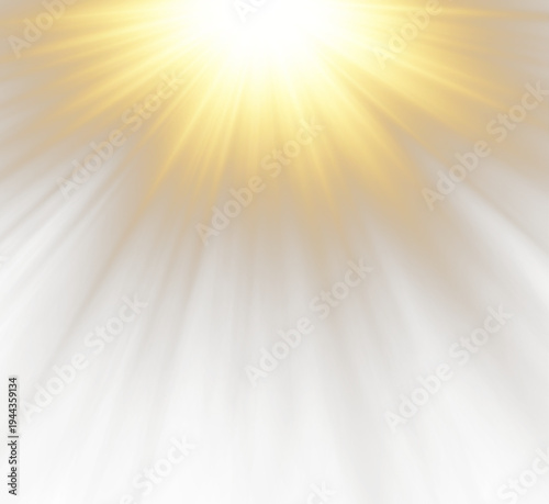 Yellow sun light glow flare bright radiant beam yellow png illustration warm summer sky energy sparkling abstract background vector design.