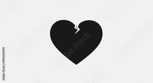 Broken Heart Icon, Symbol of Love Loss, Sadness, and Relationship Problems