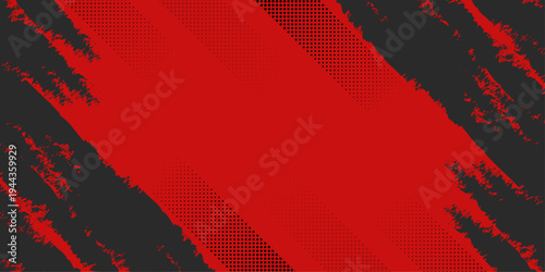 Abstract Sport Grunge Background Red and Black with Halftone Texture