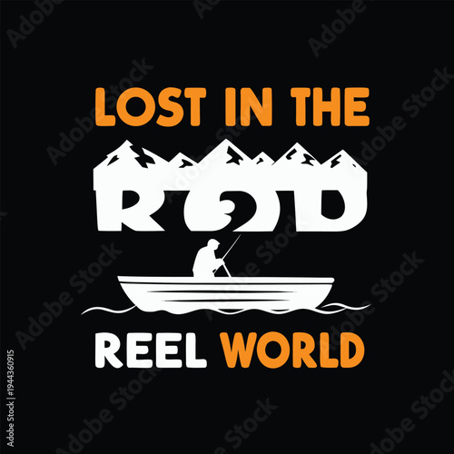 Angler in silhouette fishes peacefully on the water, enjoying mountainous views and angling passion