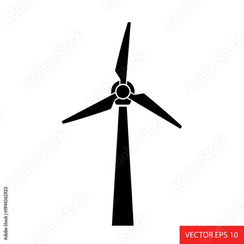 Wind turbine propeller blades turning.