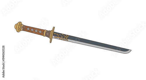 Antique Japanese Katana Sword - Traditional Samurai Weapon