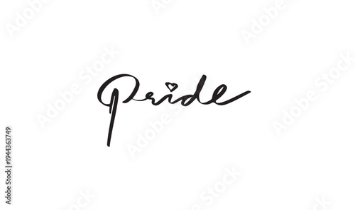 Pride text font calligraphy hand written lettering script black color object icon pride rainbow gay sex love homosexual community lesbian awareness june pride month pride love template object icon art