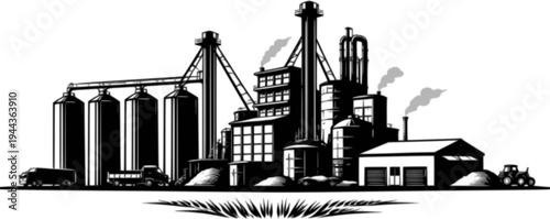 modern grain mill in an agricultural facility representing industrial food production processing and advanced farming technology
