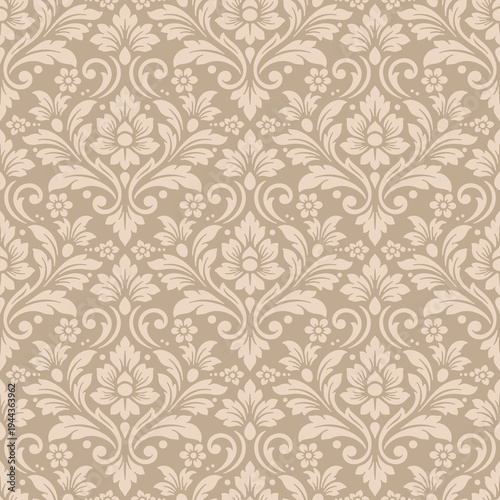 damask pattern vector in elegant seamless style, classic decorative damask pattern vector for wallpapers, vintage floral damask pattern vector for textiles and luxury backgrounds