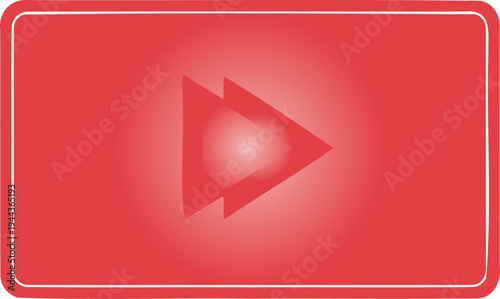Red play button icon with gradient and white border