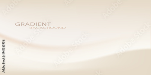 background gradient Horizontal neutral tones background. Light brown caramel blending color template with waves. Vector soft beige backdrop. Cream cosmetic blanks.
