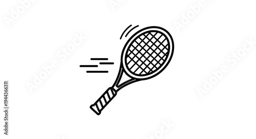 Tennis Racket Motion Icon, Sport Equipment, Dynamic Movement