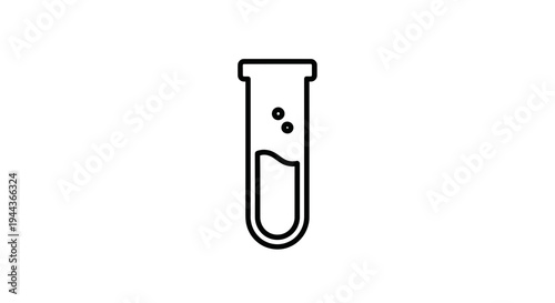 Test Tube with Bubbles and Liquid - Science Laboratory Icon
