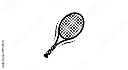 Tennis Racquet Icon with Motion Lines - Sport Equipment Vector Graphic