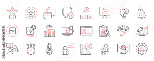 Reputation icon collection set. Reputation Recovery, Reputation Strategy, trust, Public Relation, Personal Branding, and more.