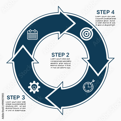 Infographic template with steps and business process