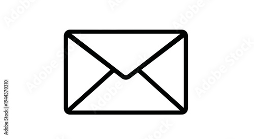 Simple Envelope Icon, Email Symbol, Mail Communication Concept, Outline Graphic