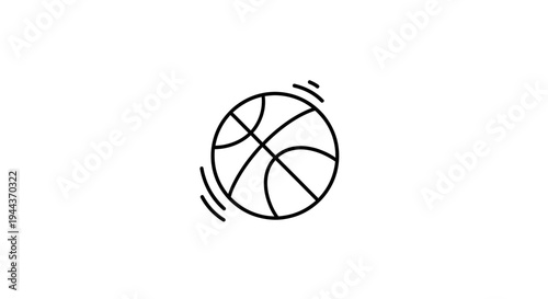 Simple Line Art Basketball Icon