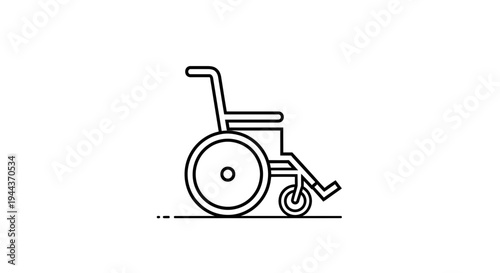 Simple Line Icon of a Wheelchair, Symbol of Mobility and Accessibility